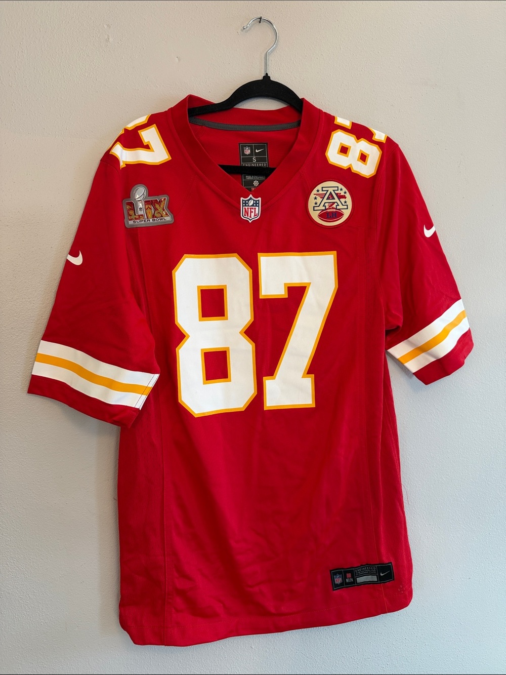 Nike Travis Kelce #87 Chiefs Super Bowl LIX Jersey Men’s S / Unisex